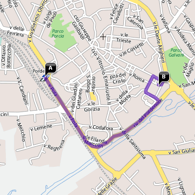Mappa del percorso dalla Stazione